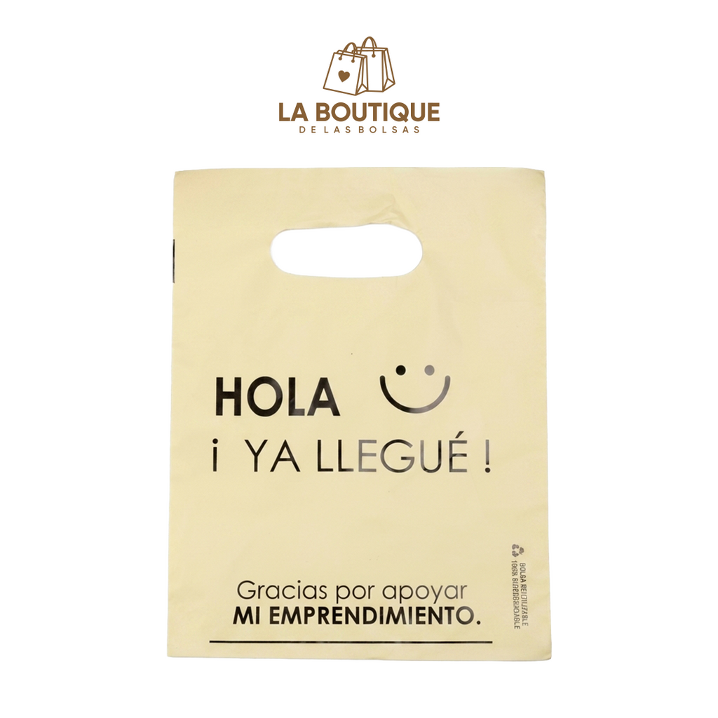 BOLSAS PRE IMPRESAS HOLA ¡YA LLEGUÉ!