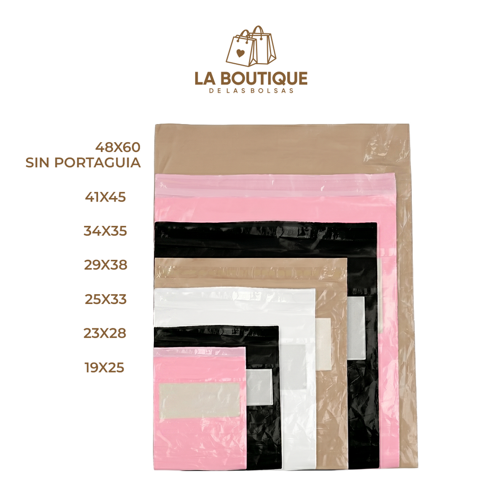 BOLSAS PARA ENVIOS LISAS CON PORTA GUÍA