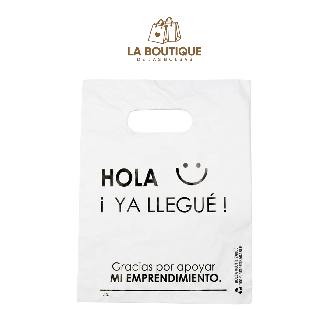 BOLSAS PRE IMPRESAS HOLA ¡YA LLEGUÉ!