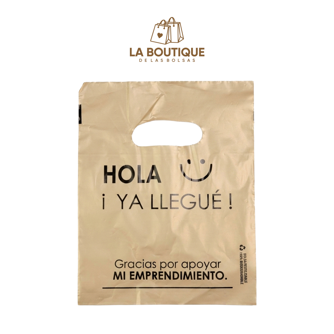 BOLSAS PRE IMPRESAS HOLA ¡YA LLEGUÉ!