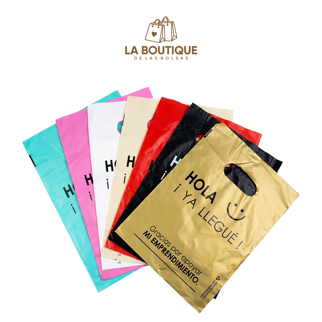 BOLSAS PRE IMPRESAS HOLA ¡YA LLEGUÉ!
