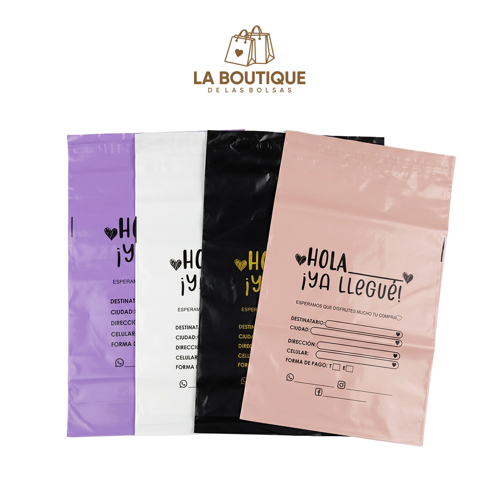 BOLSAS PARA ENVÍOS HOLA YA LLEGUÉ