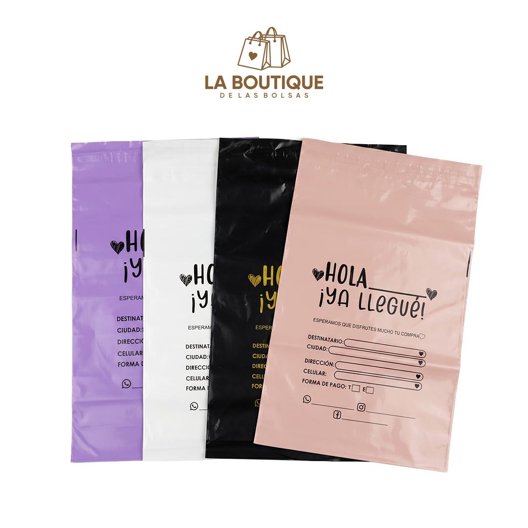 BOLSAS PARA ENVÍOS HOLA YA LLEGUÉ