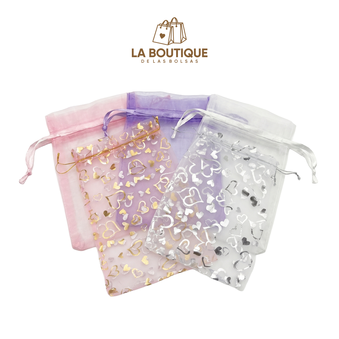 BOLSAS DE ORGANZA LISAS Y CON DISEÑO