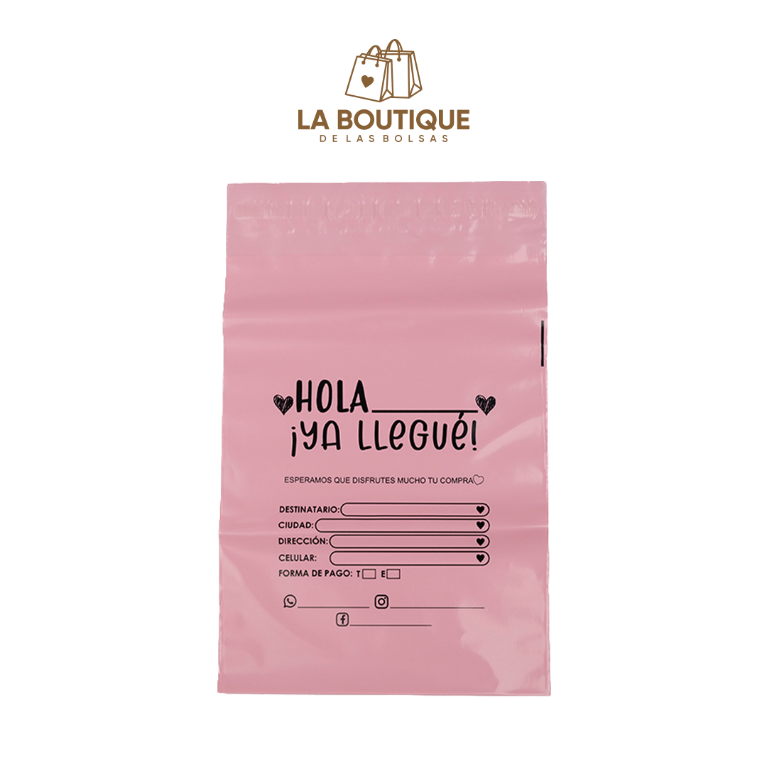 BOLSAS PARA ENVÍOS HOLA YA LLEGUÉ