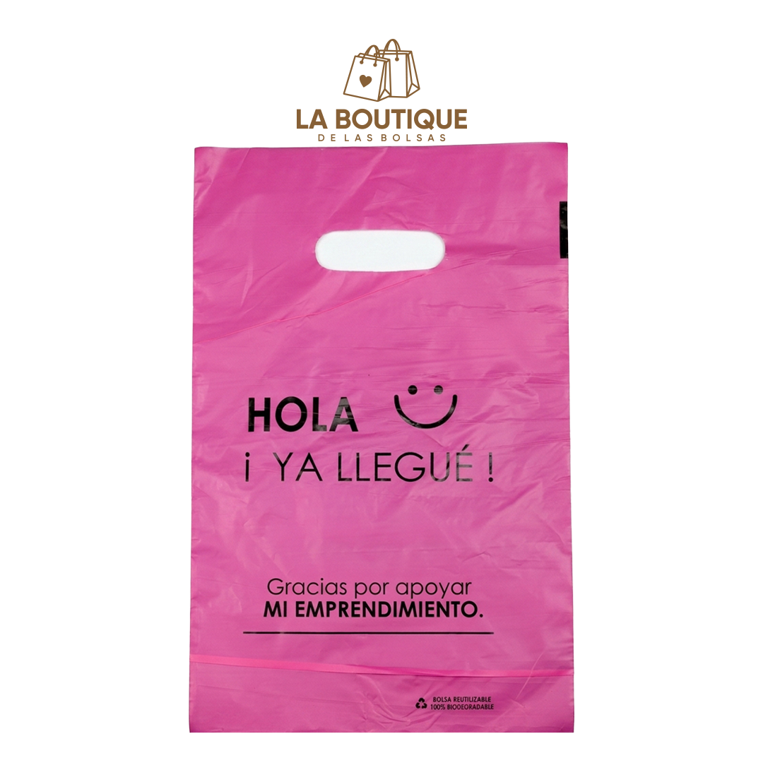 BOLSAS PRE IMPRESAS HOLA ¡YA LLEGUÉ!