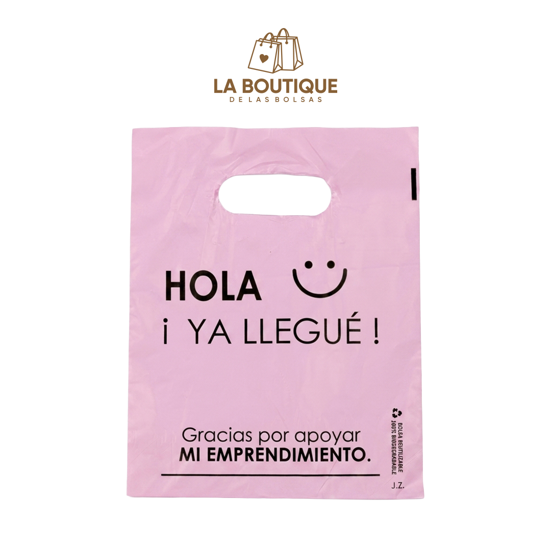 BOLSAS PRE IMPRESAS HOLA ¡YA LLEGUÉ!
