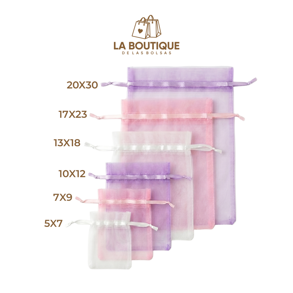 BOLSAS DE ORGANZA LISAS Y CON DISEÑO
